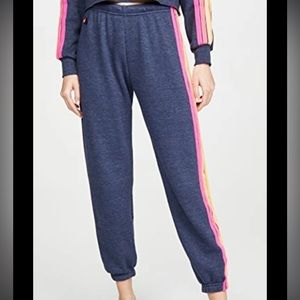 aviator nation navy neon stripe sweatpants